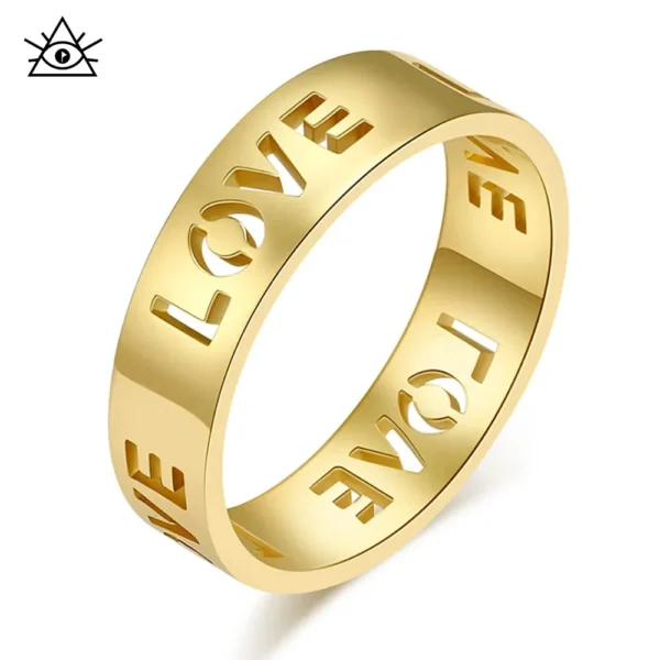 Hollow LOVE Ring - Unisex Stainless Steel Fashion Jewelry