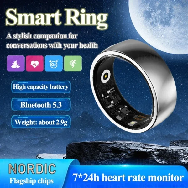 Yini S2M09 Smart Health Ring - Heart Rate, Blood Pressure, Oxygen  Monitor