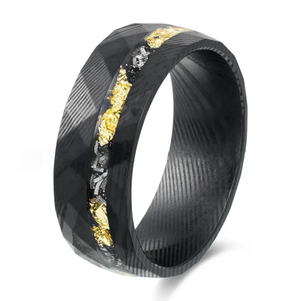 Black Hammered Ring - Men's & Couple Daily Fashion Jewelry - Image 2