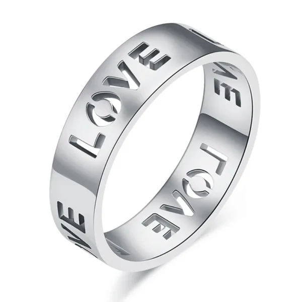 Hollow LOVE Ring - Unisex Stainless Steel Fashion Jewelry - Image 3