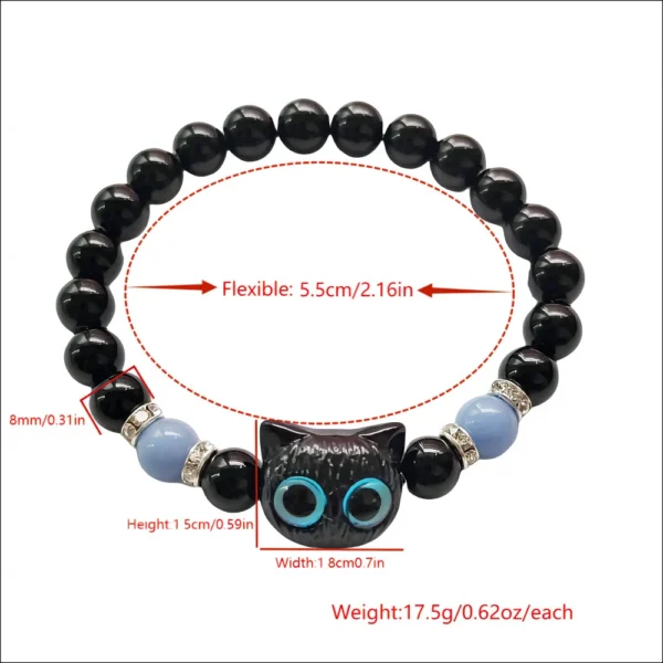 Luminous Cat Couple Bracelet - Glow-in-Dark Black & White - Image 2